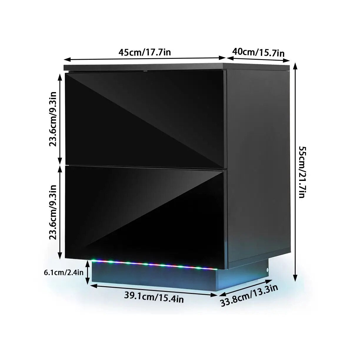 High Gloss RGB LED Nightstand