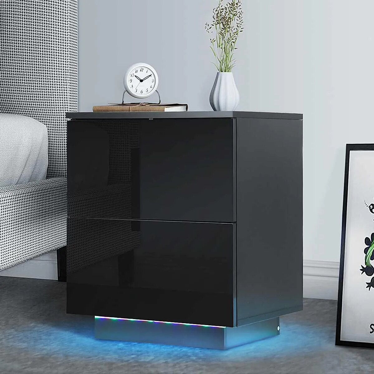 High Gloss RGB LED Nightstand