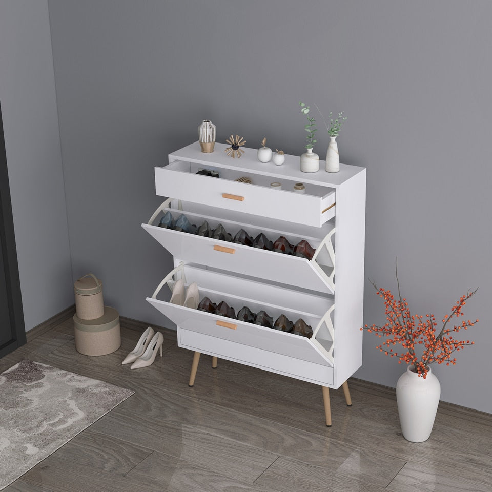 Mid-Century Modern Narrow Shoe Cabinet
