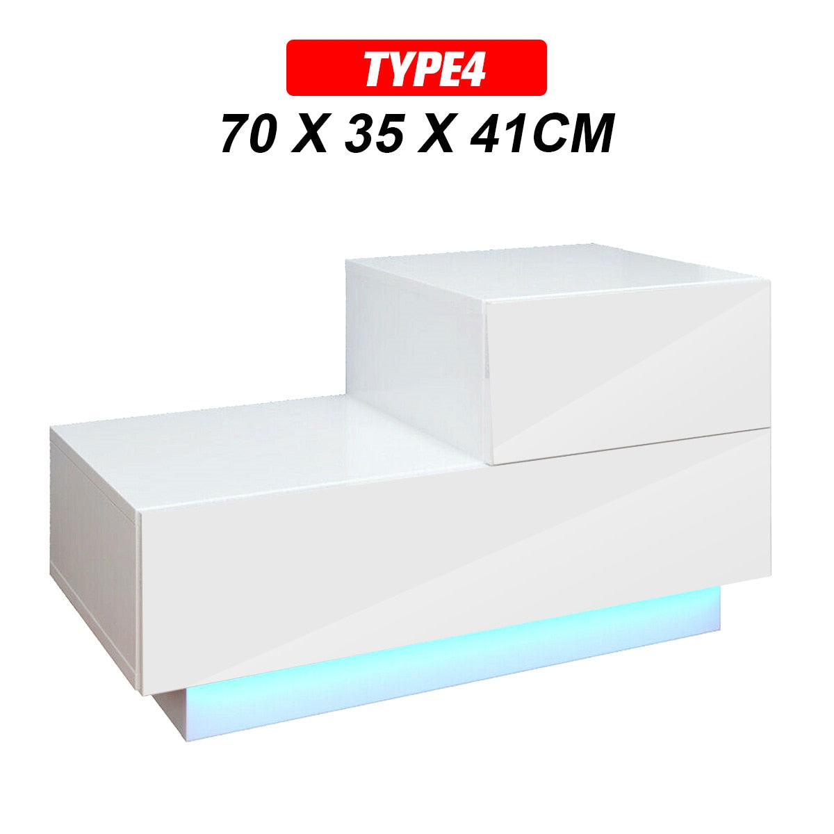 Luxury LED Nightstand with 2 Drawers