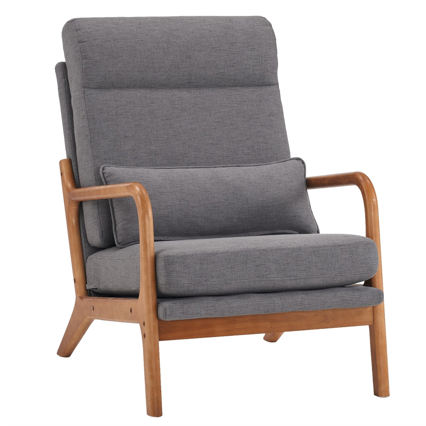 Solid Wood High Back Armrest Leisure Chair