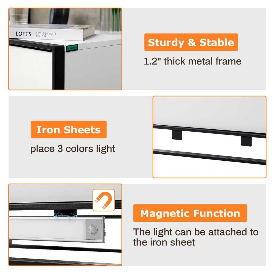 High Gloss White LED Nightstand with Drawer