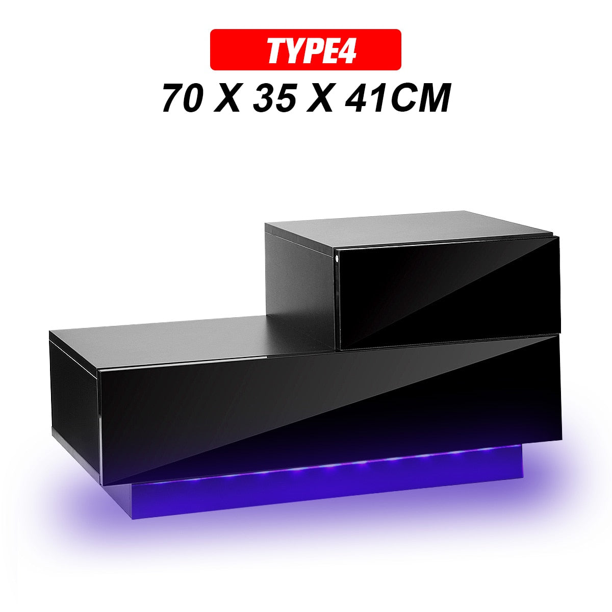 Luxury LED Nightstand with 2 Drawers