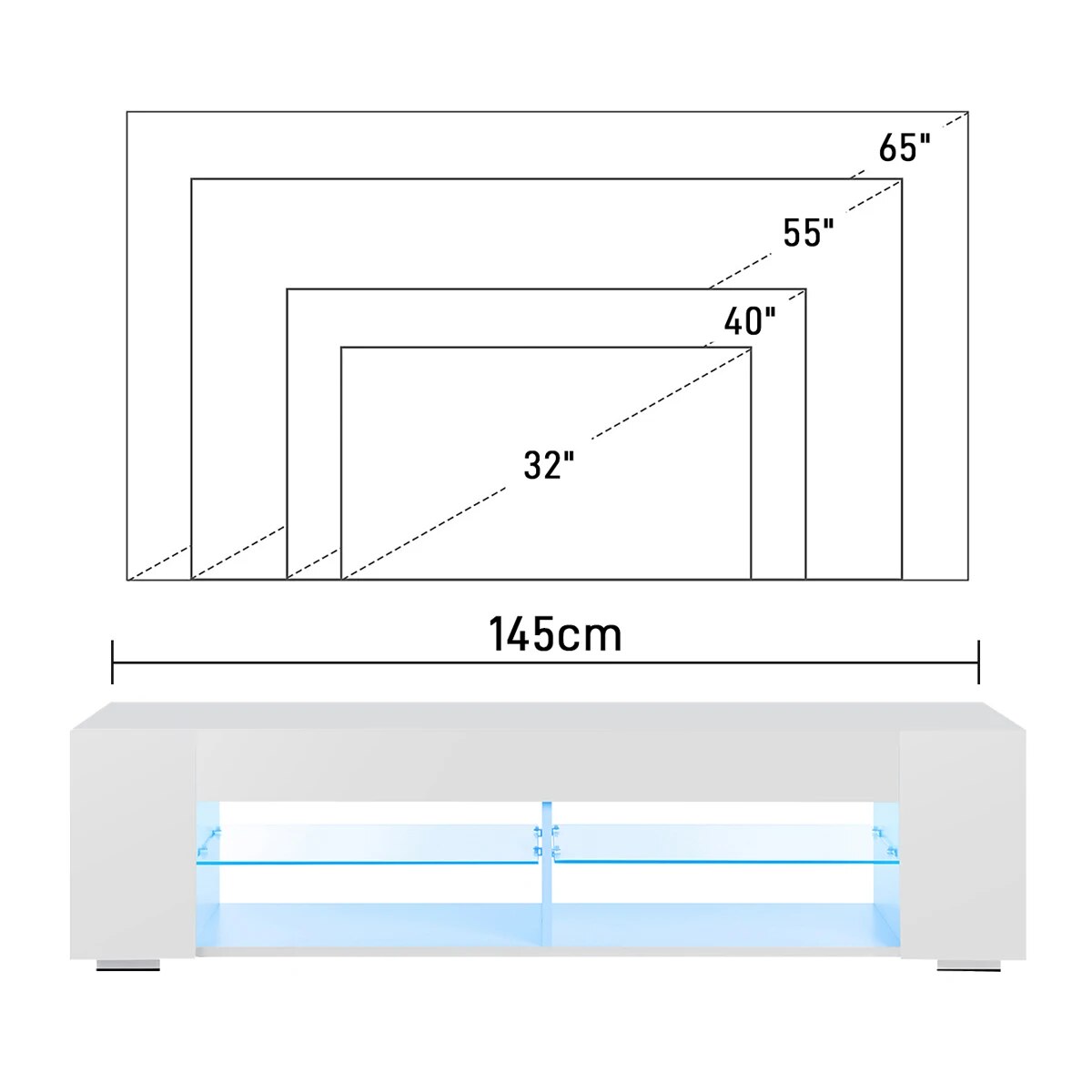 57 inch LED High Gloss TV Stand